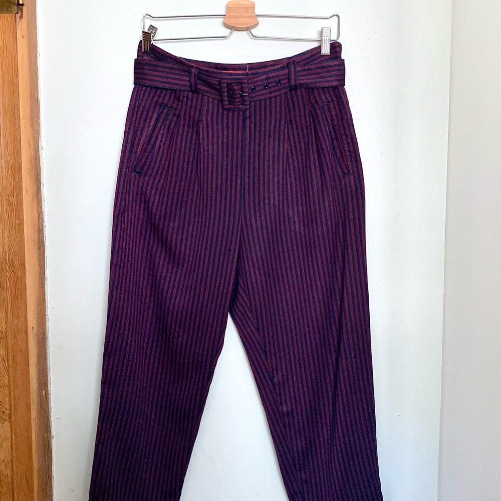 Anthropologie striped, high waisted trousers